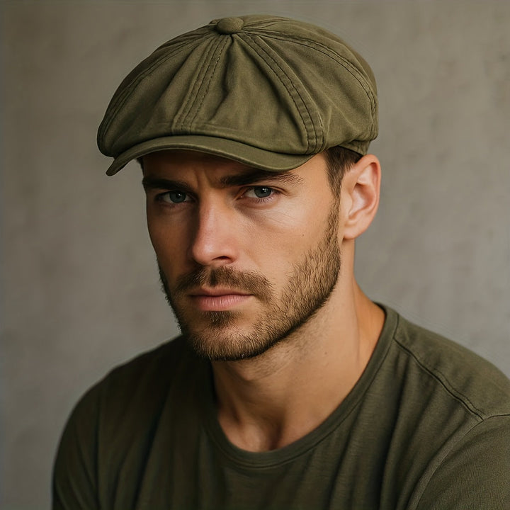 Kavento™ Vintage Cotton Octagonal Cap with Classic Visor