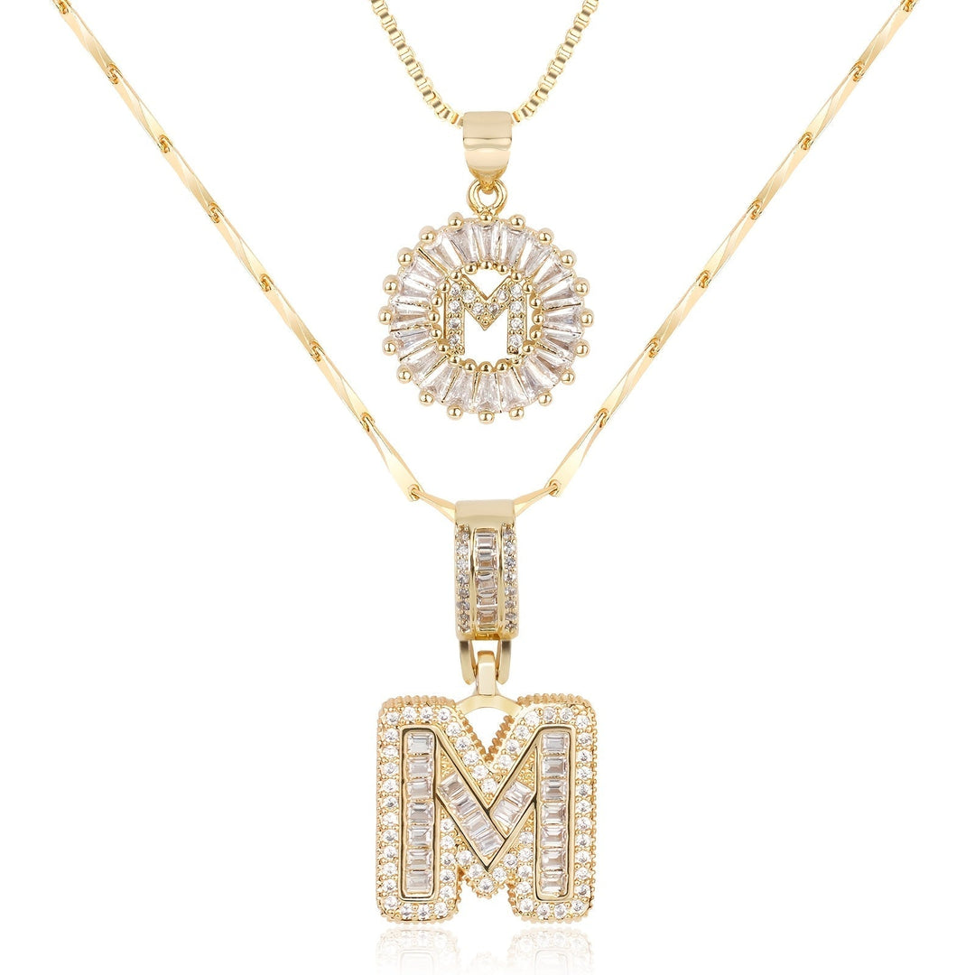 Primrose™ Initial Letter Necklaces with 14k Diamonds (2 pieces)