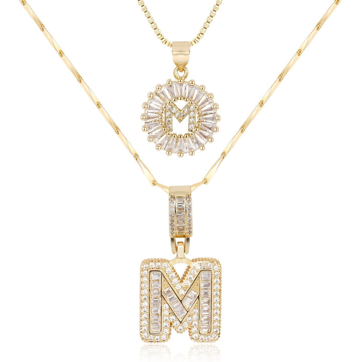 Primrose™ Initial Letter Necklaces with 14k Diamonds (2 pieces)
