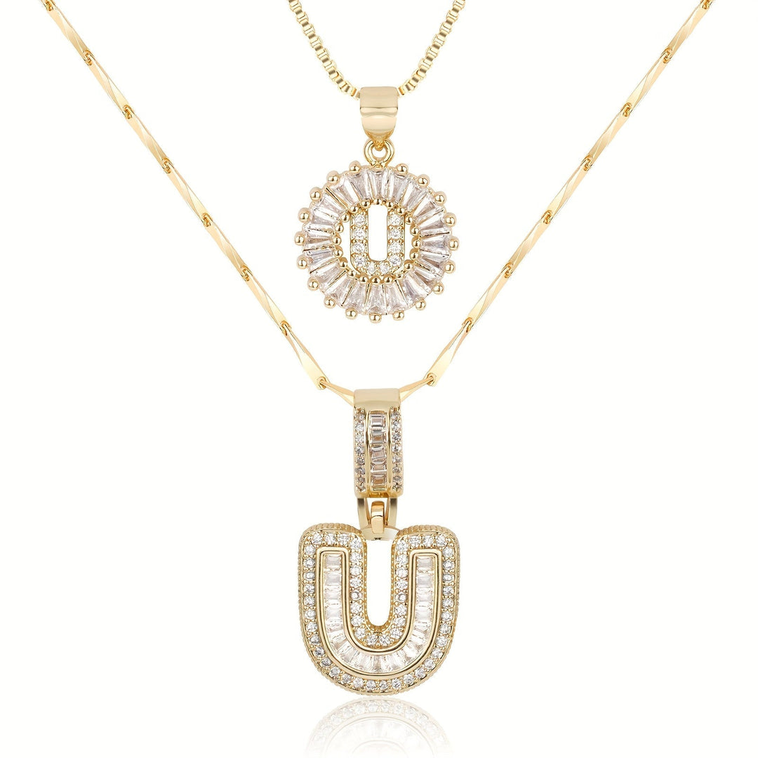 Primrose™ Initial Letter Necklaces with 14k Diamonds (2 pieces)