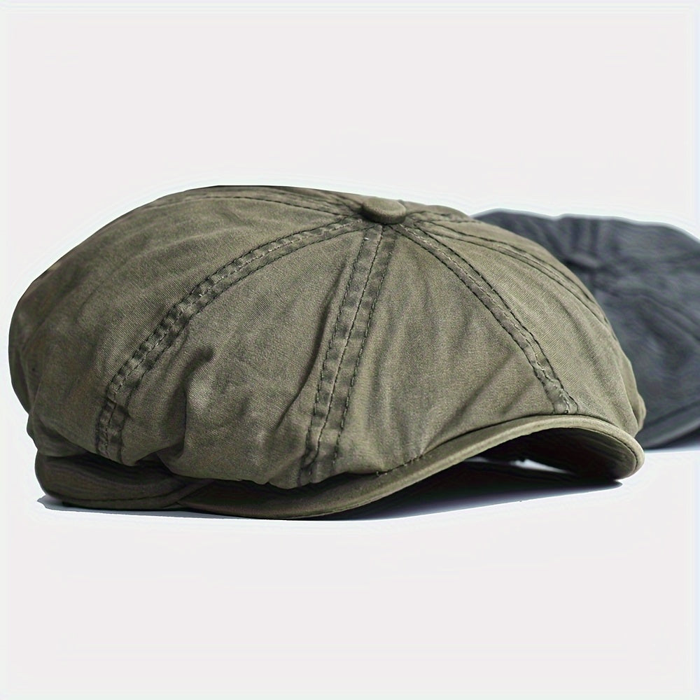 Kavento™ Vintage Cotton Octagonal Cap with Classic Visor