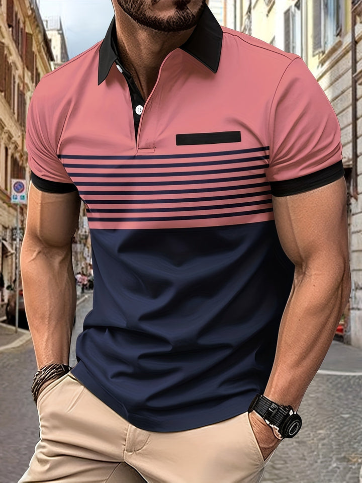 Korvexi™ Casual Short Sleeve Striped Shirt for Men