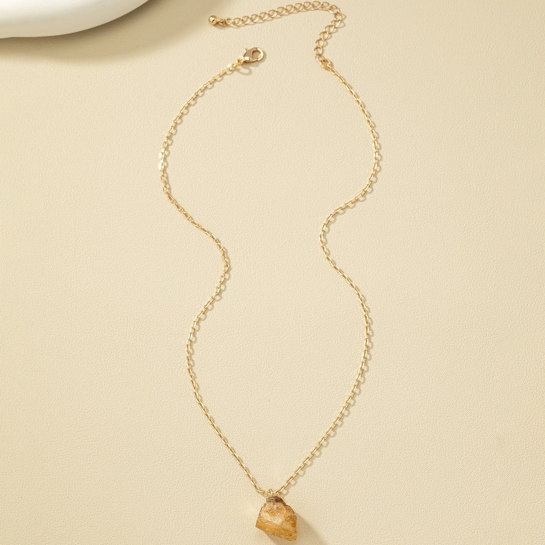 Taria™ Minimalist Necklace with Irregular Pendant Plated in 14K Gold