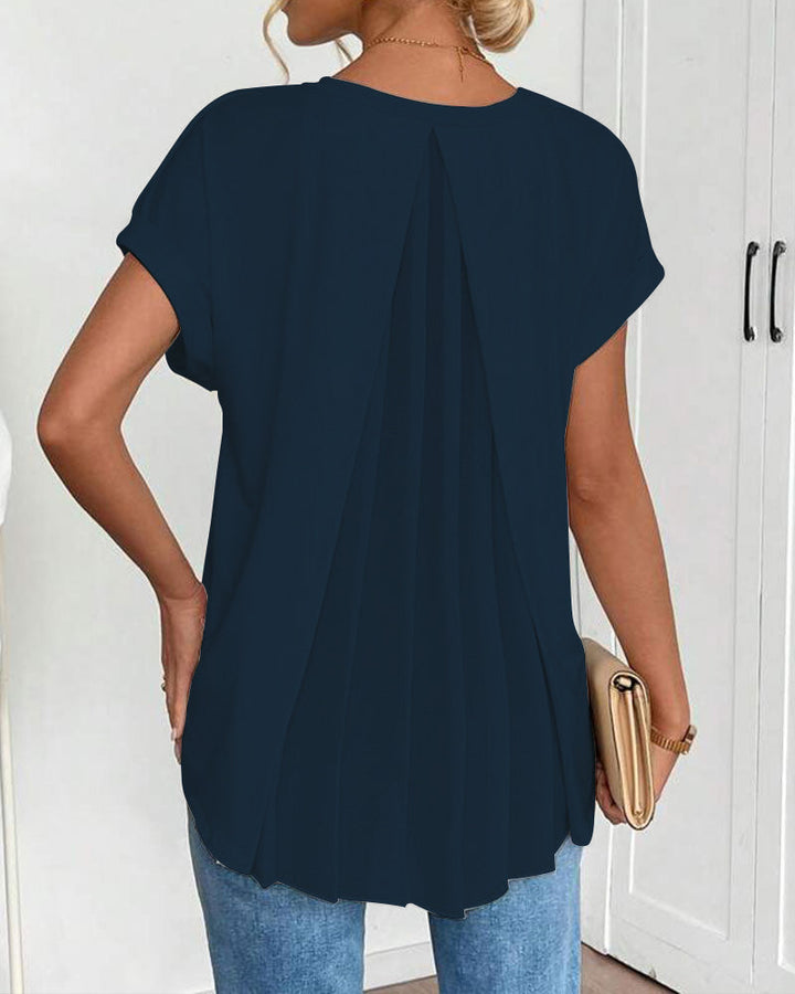 Ciela™ Lightweight Pleated Blouse with Flowing Draping