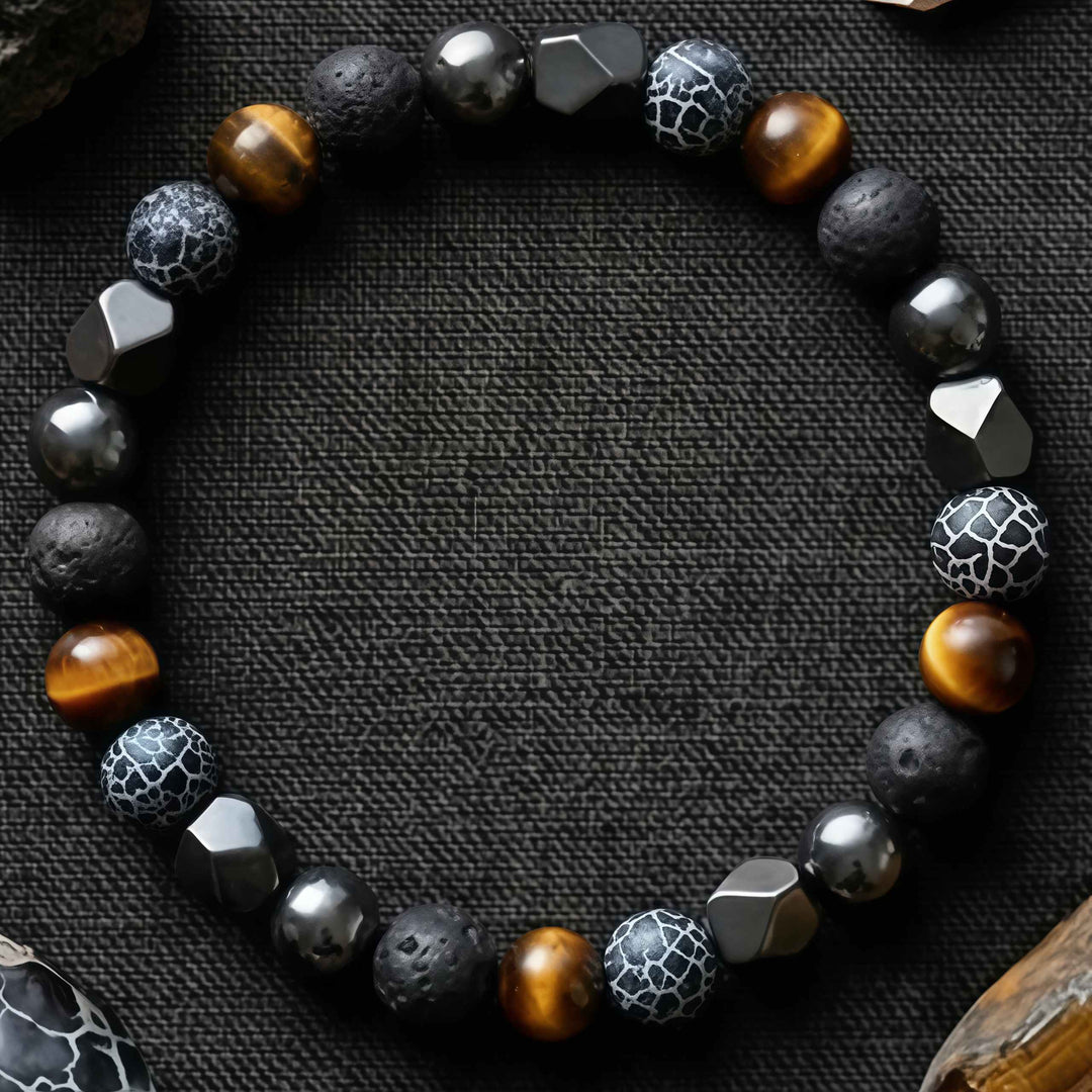 Korevane™ Handmade Natural Stone and Hematite Bracelet for Men