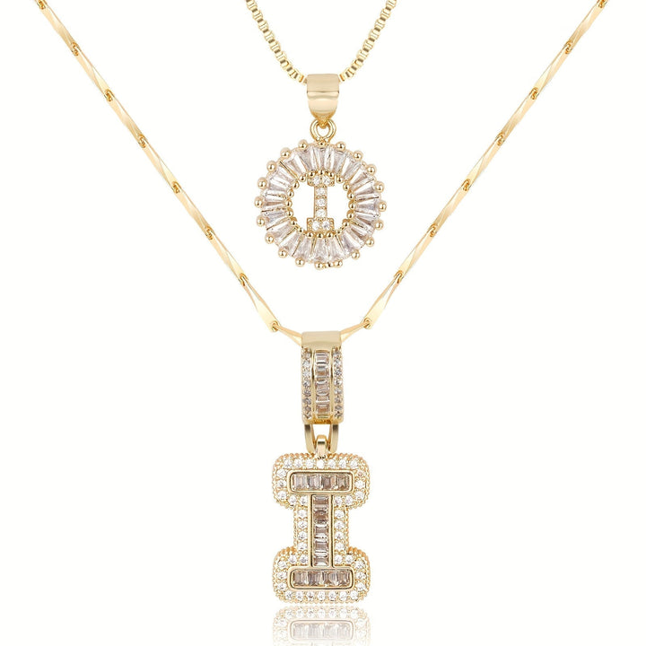 Primrose™ Initial Letter Necklaces with 14k Diamonds (2 pieces)