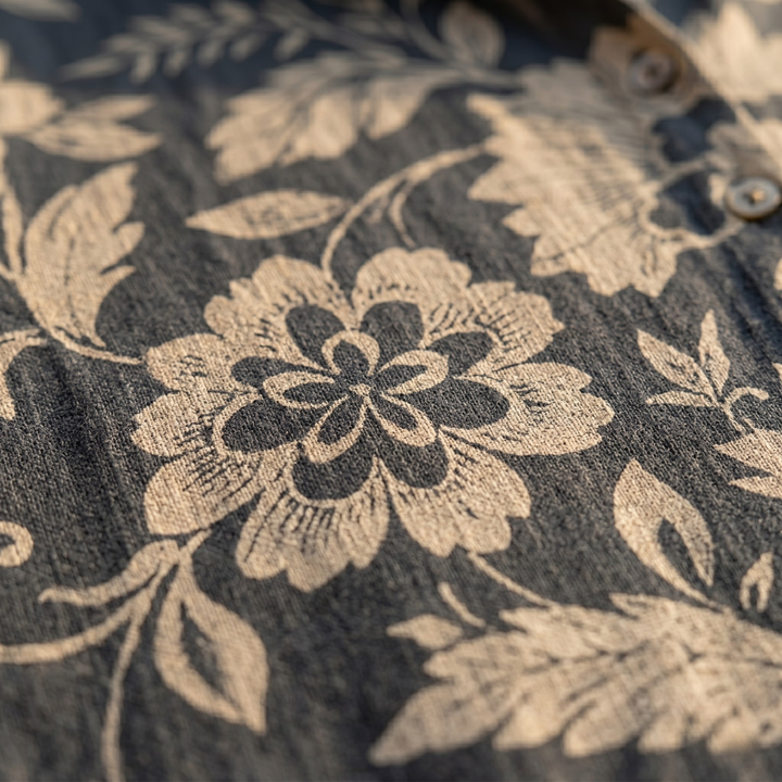 Gaia™ Elegant Linen Blouse with Floral Print