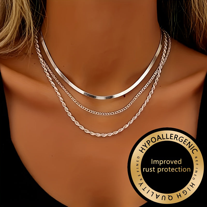 Winsley™ Elegant Three-Layer Collar with Gold Finish