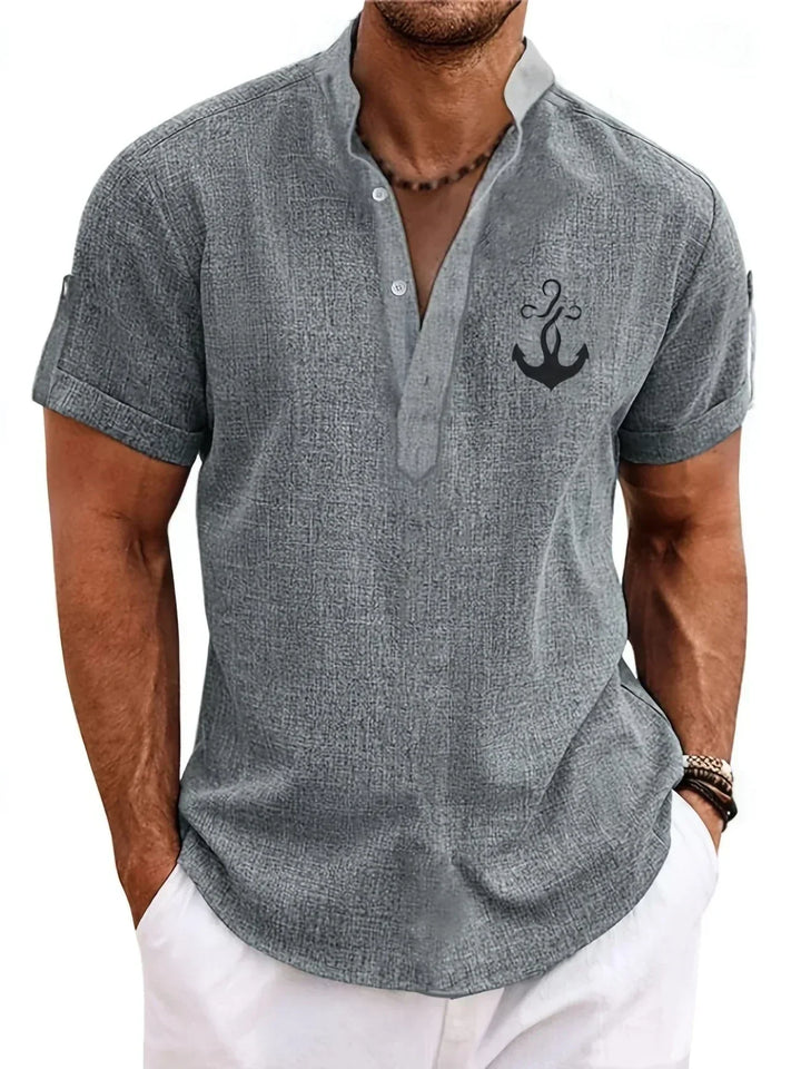 Hayes™ Elegant Short Sleeve High Neck Shirt