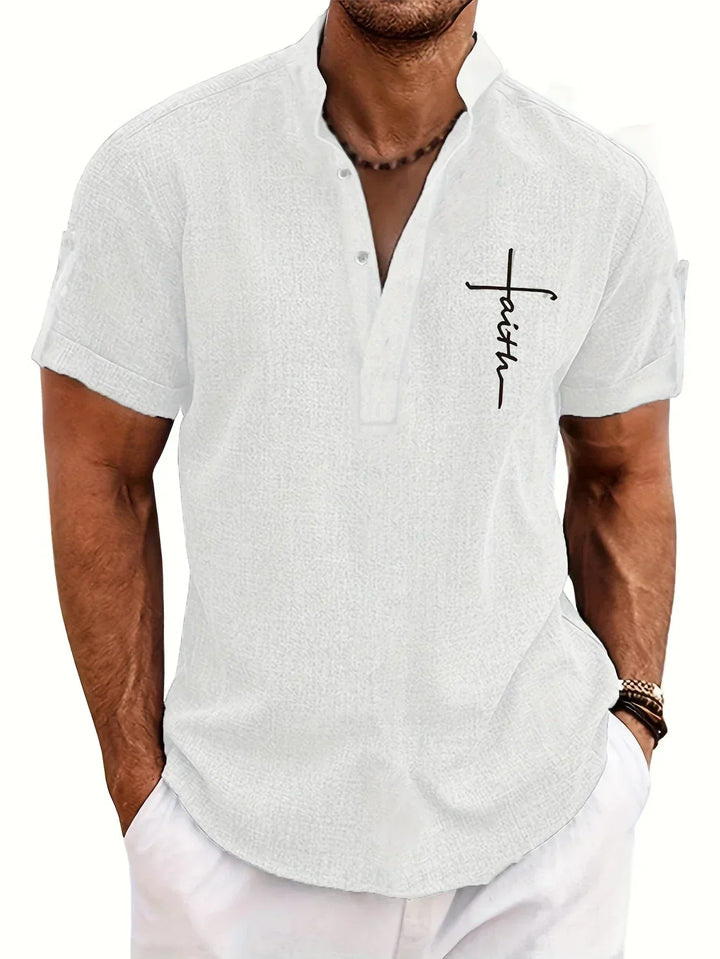 Hayes™ Elegant Short Sleeve High Neck Shirt