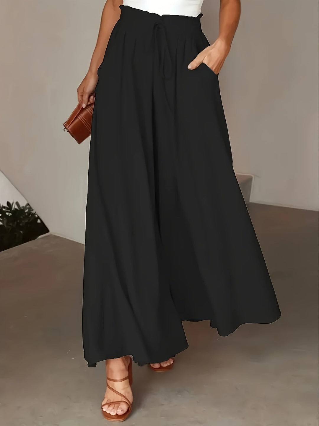 Corae™ Wide Leg Loose Pants with High Waist and Drawstring