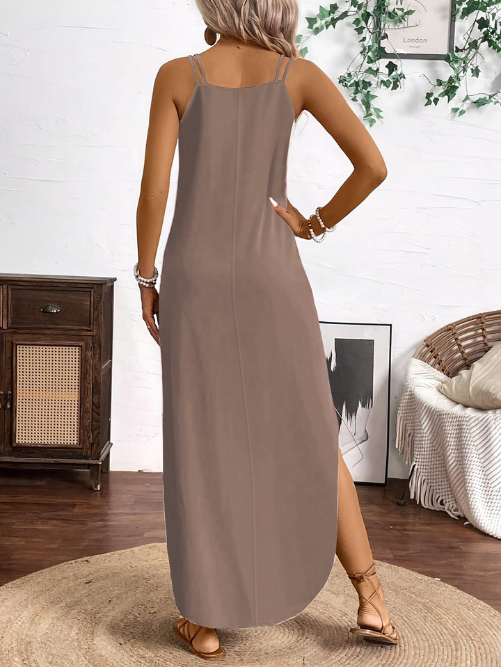 Sailor™ Midi Dress with Straps, V-Neck, and Relaxed Style