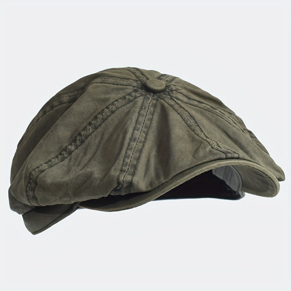 Kavento™ Vintage Cotton Octagonal Cap with Classic Visor