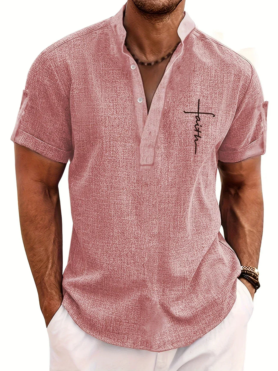 Hayes™ Elegant Short Sleeve High Neck Shirt