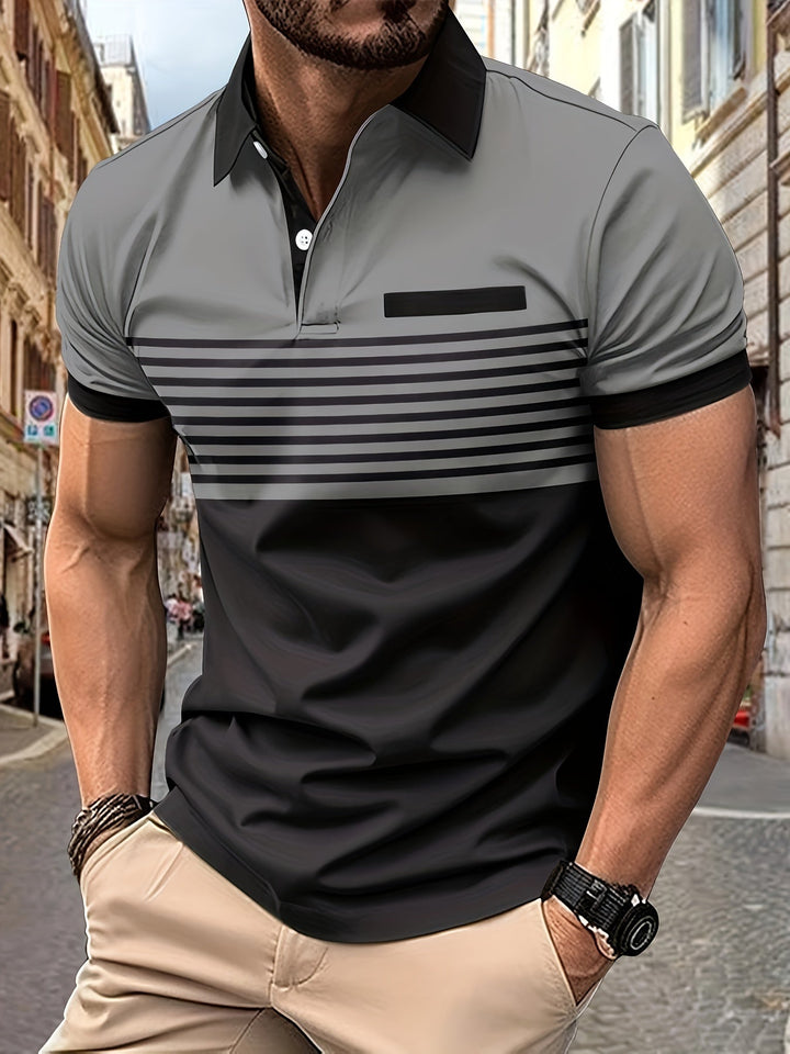 Korvexi™ Casual Short Sleeve Striped Shirt for Men