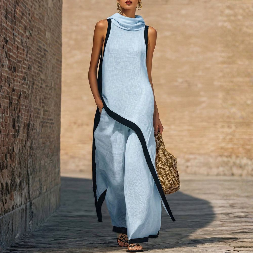 Cressa™ Elegant Linen Set with Blouse and Relaxed Fit Pants