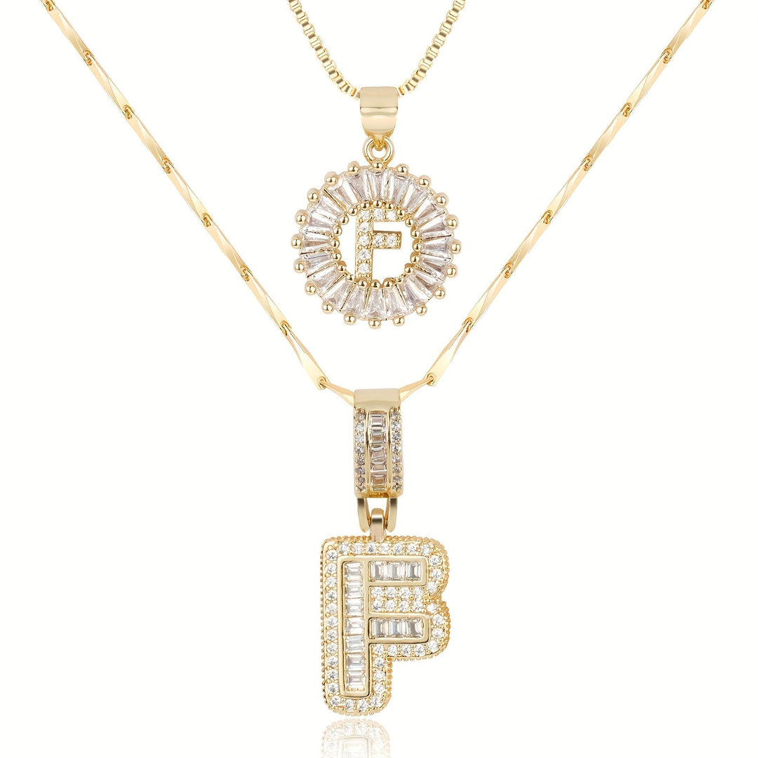 Primrose™ Initial Letter Necklaces with 14k Diamonds (2 pieces)