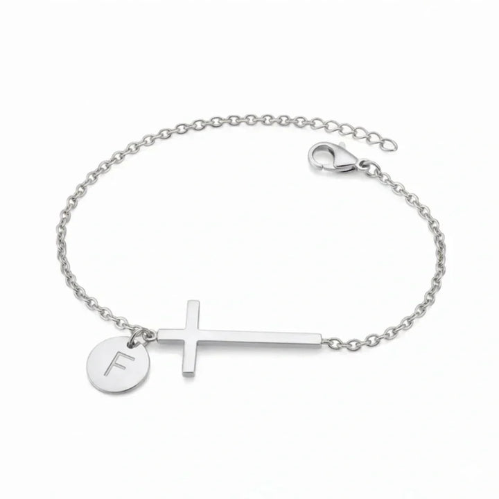 Elodryn™ Sacred Initial Bracelet – Customized Cross