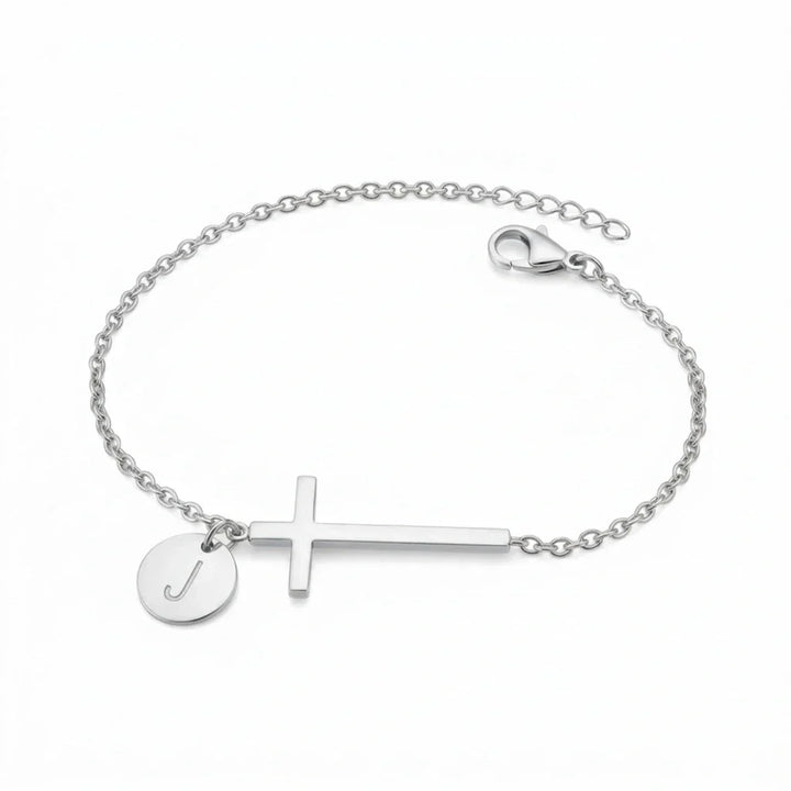 Elodryn™ Sacred Initial Bracelet – Customized Cross