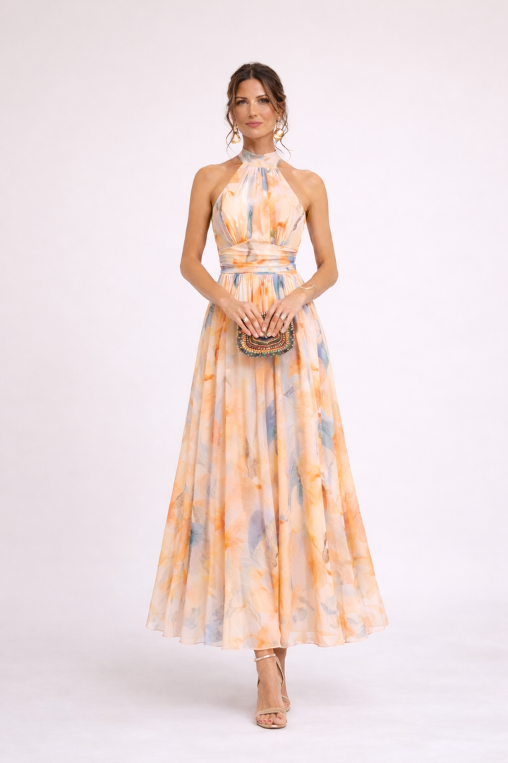 Quincy™ Watercolour Halter Dress