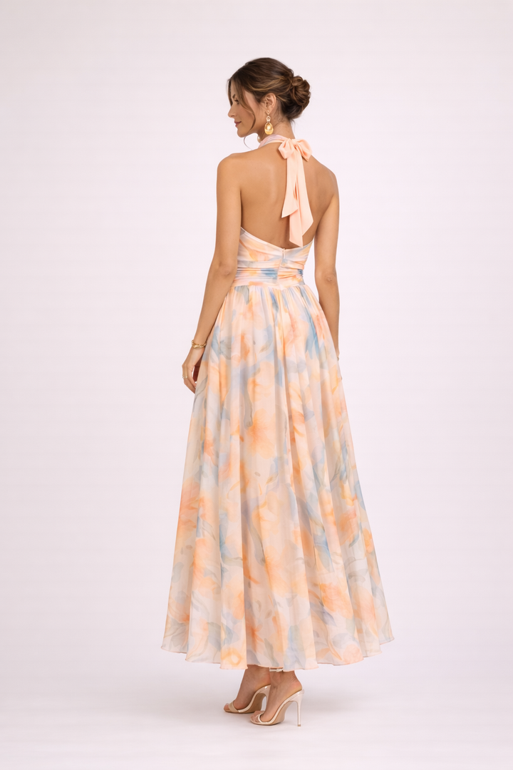 Quincy™ Watercolour Halter Dress