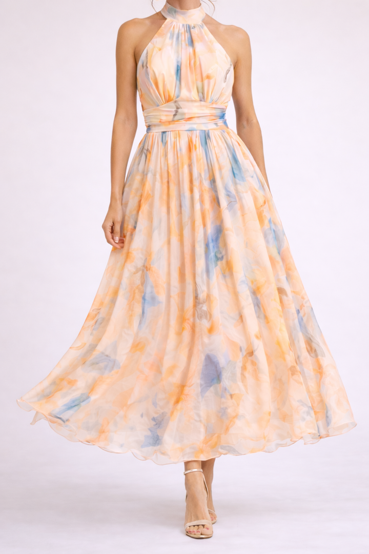Quincy™ Watercolour Halter Dress