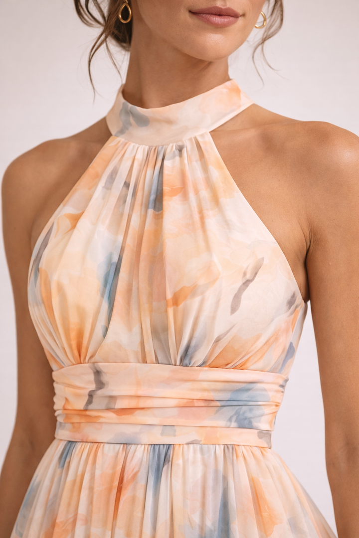 Quincy™ Watercolour Halter Dress