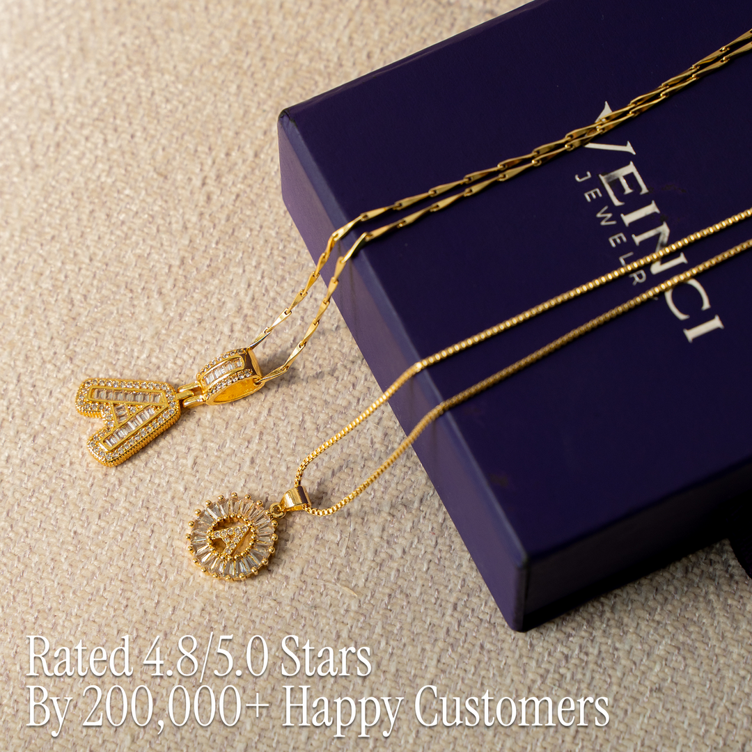 Primrose™ Initial Letter Necklaces with 14k Diamonds (2 pieces)