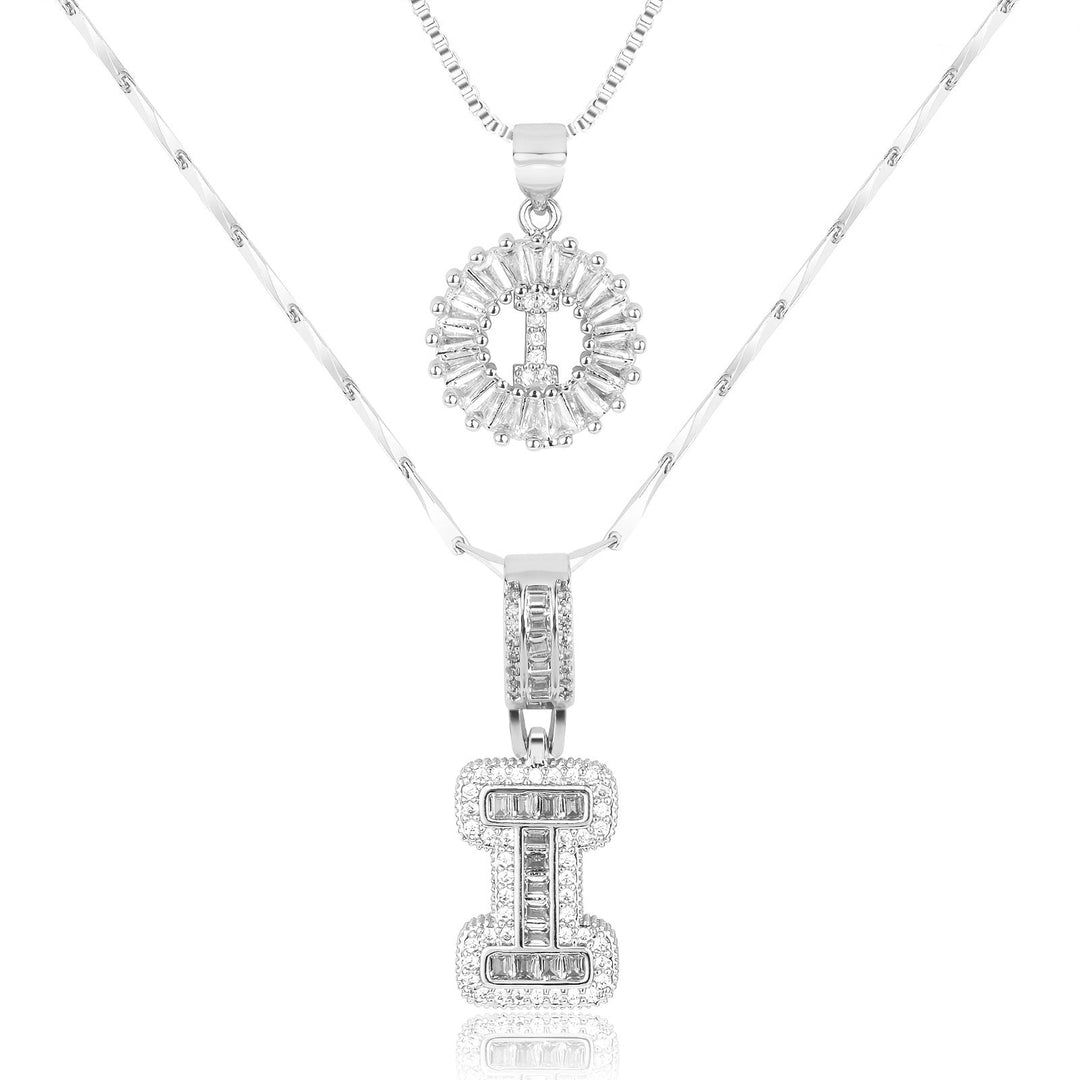 Primrose™ Initial Letter Necklaces with 14k Diamonds (2 pieces)