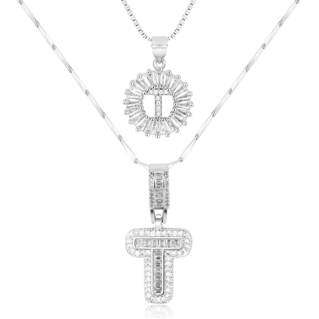 Primrose™ Initial Letter Necklaces with 14k Diamonds (2 pieces)
