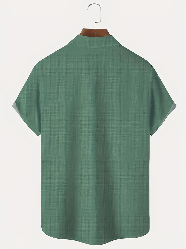 Carter™ Vintage Men's Shirt with Ethnic Print and Tropical Style