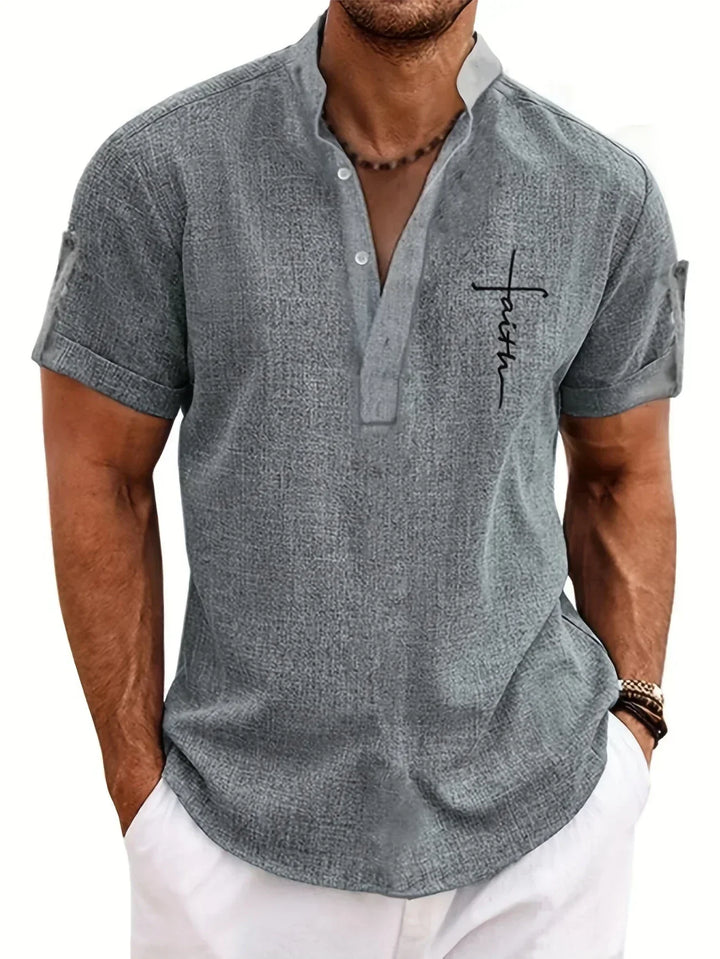 Hayes™ Elegant Short Sleeve High Neck Shirt