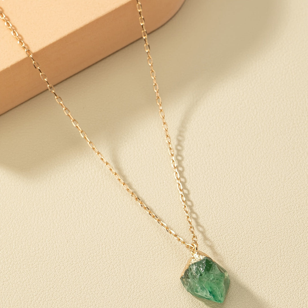 Taria™ Minimalist Necklace with Irregular Pendant Plated in 14K Gold