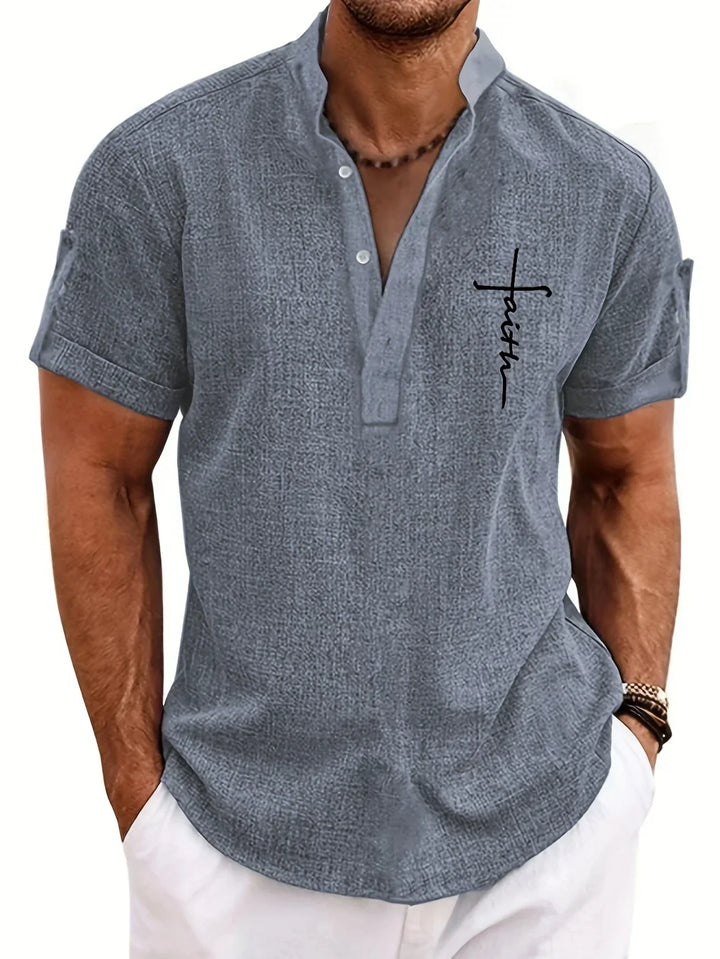 Hayes™ Elegant Short Sleeve High Neck Shirt