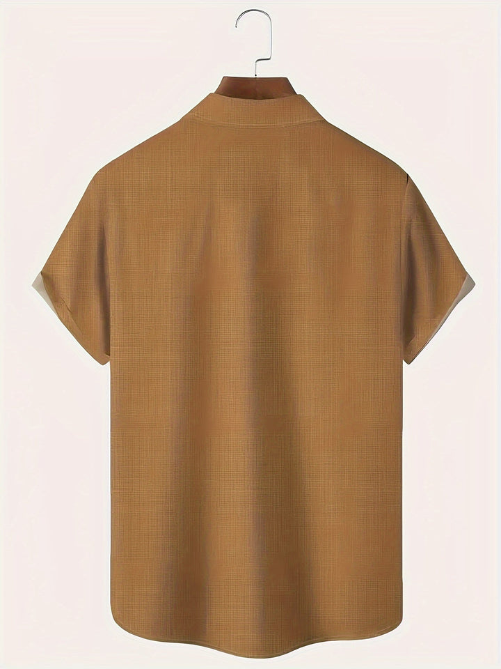 Carter™ Vintage Men's Shirt with Ethnic Print and Tropical Style