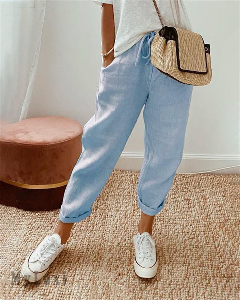 Dorevia™ Women's Comfortable and Lightweight Cotton and Linen Casual Pants