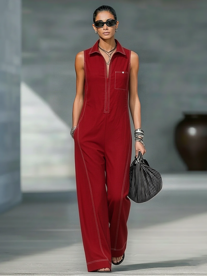 Ainsira™ Mono Minimalist Sleeveless Loose Fit with White Details