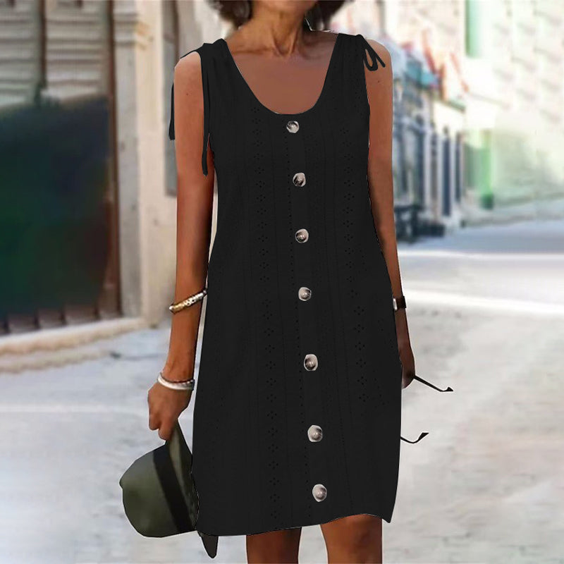 Tove™ Sleeveless Knit Dress with U-Neck and Comfortable Fit