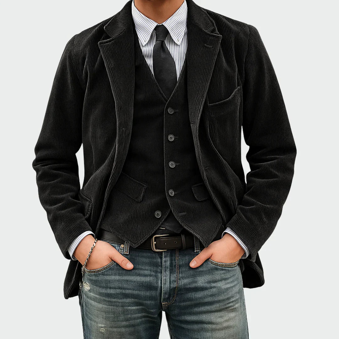 VALTRO™ Men's Velvet Blazer and Vest Set