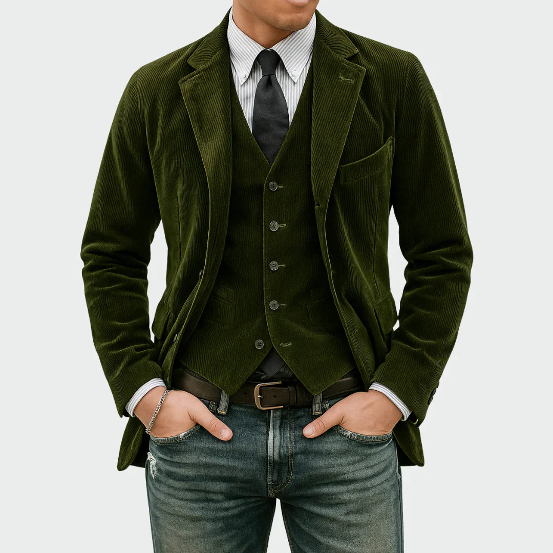 VALTRO™ Men's Velvet Blazer and Vest Set