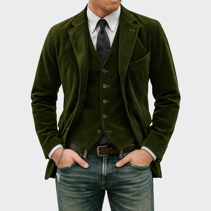 VALTRO™ Men's Velvet Blazer and Vest Set