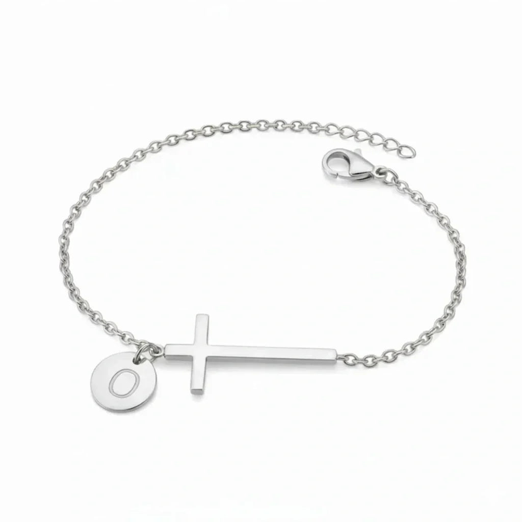 Elodryn™ Sacred Initial Bracelet – Customized Cross