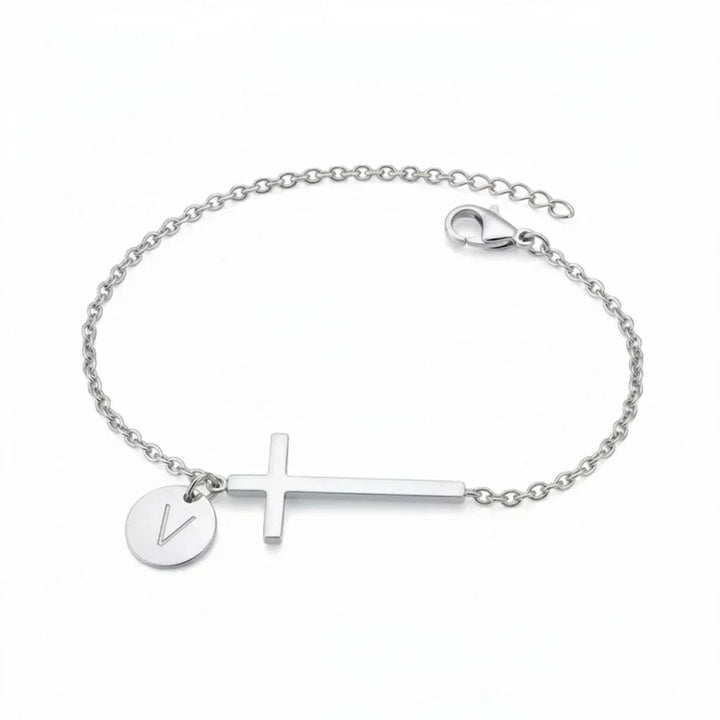 Elodryn™ Sacred Initial Bracelet – Customized Cross