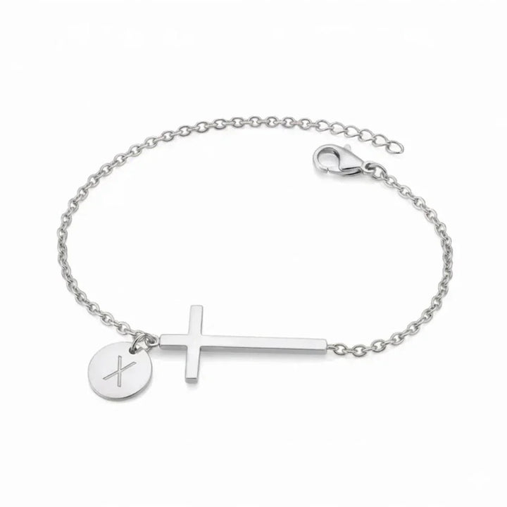 Elodryn™ Sacred Initial Bracelet – Customized Cross