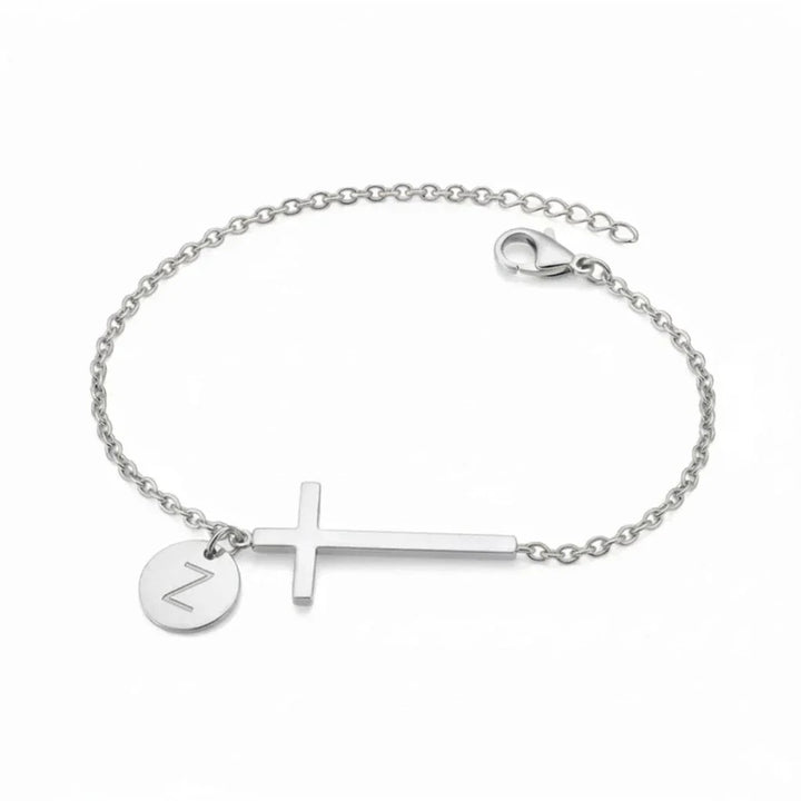 Elodryn™ Sacred Initial Bracelet – Customized Cross