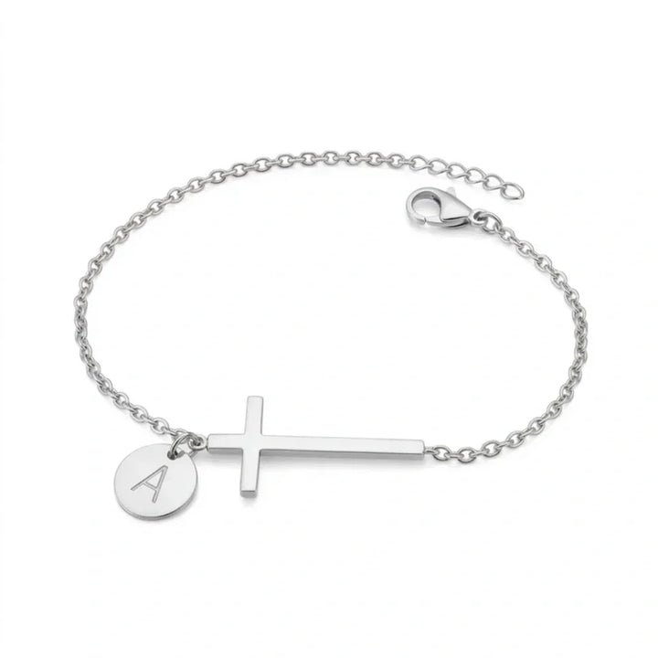 Elodryn™ Sacred Initial Bracelet – Customized Cross